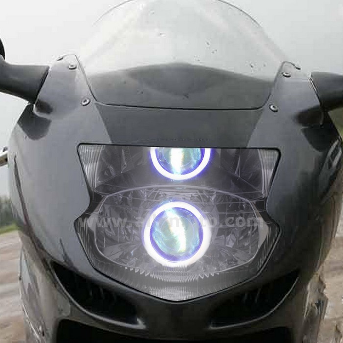 048 Headlight Honda Cbr1100Xx 1999-2007 Headlamp Hid Angel Eyes Blue Kit Front Lightings-3